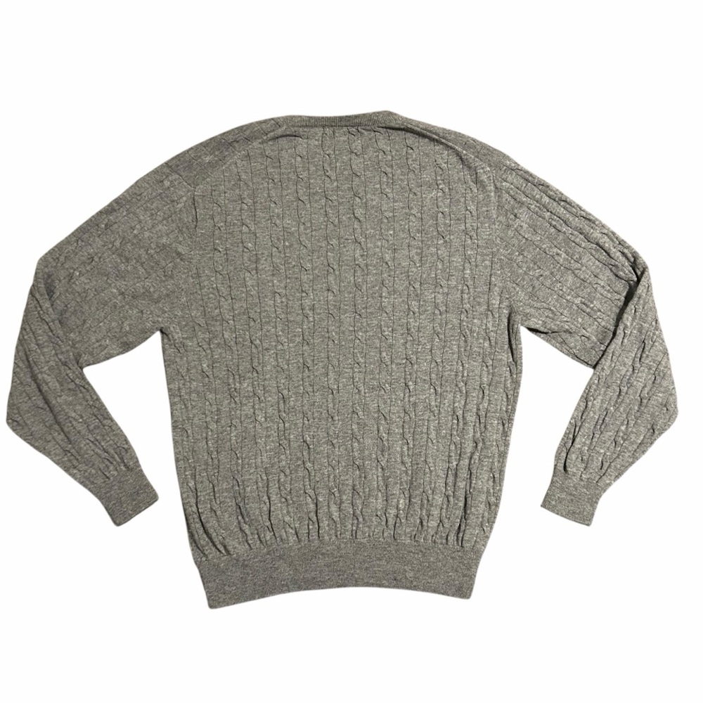 Peter Millar Sweater Cable Knit Cashmere Wool Luxe Blend Grey Mens XXL - Picture 2 of 5